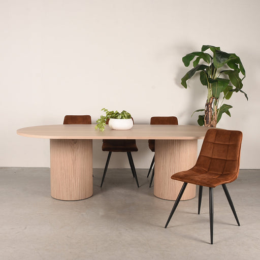 LABEL51 Eettafel Eetkamertafel Oliva Naturel Eiken 240 cm 240x120x75 cm-Eettafels-LABEL51