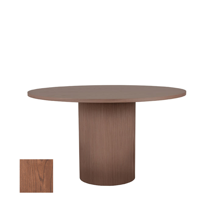 LABEL51 Eettafel Eetkamertafel Oliva Walnoot Eiken 130 cm Rond-Eettafels-LABEL51