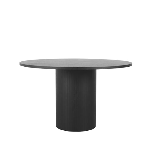 LABEL51 Eettafel Eetkamertafel Oliva Zwart Eiken 130 cm Rond-Eettafels-LABEL51