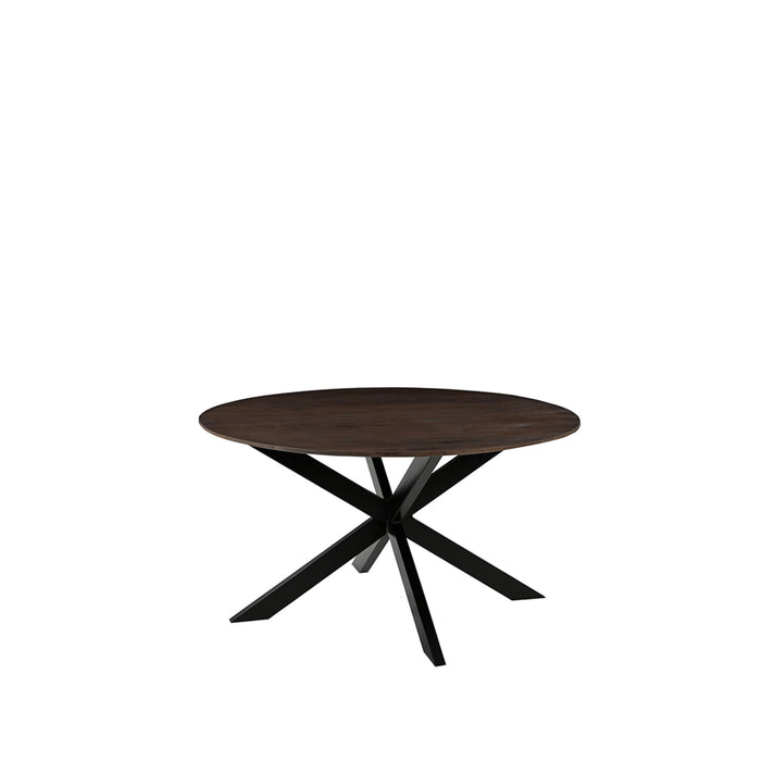 LABEL51 Eettafel Eetkamertafel Otis Espresso Mangohout 130 cm Rond-Eettafels-LABEL51