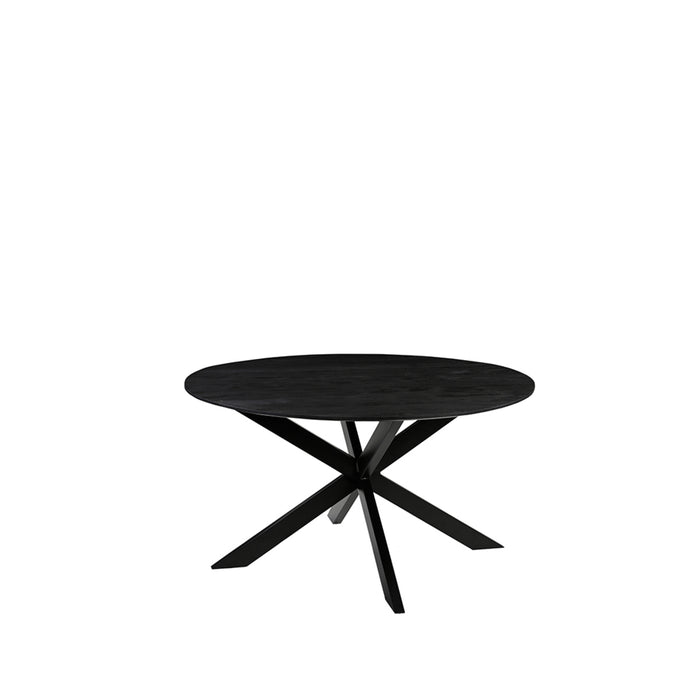 LABEL51 Eettafel Eetkamertafel Otis Zwart Mangohout 130 cm Rond-Eettafels-LABEL51