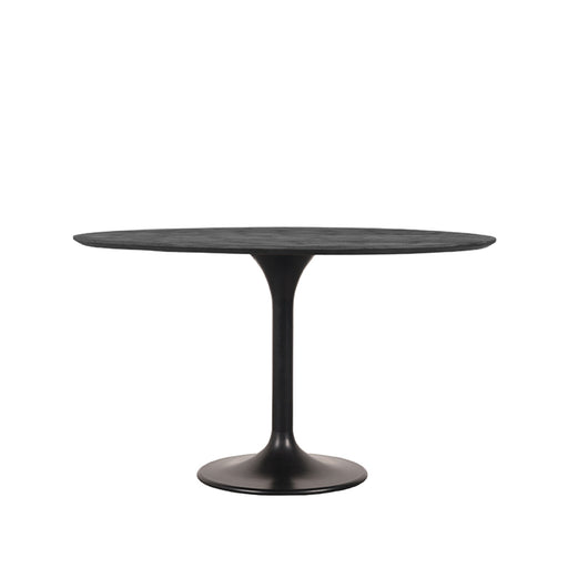 LABEL51 Eettafel Eetkamertafel Otto Zwart Mangohout 130 cm Rond-Eetkamertafels-LABEL51