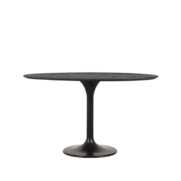 LABEL51 Eettafel Eetkamertafel Otto Zwart Mangohout 130 cm Rond-Eetkamertafels-LABEL51