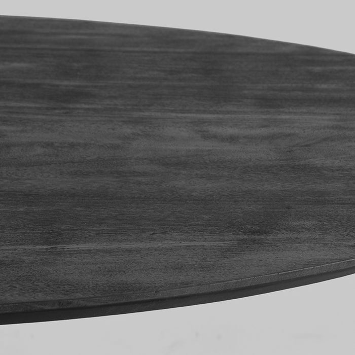 LABEL51 Eettafel Eetkamertafel Otto Zwart Mangohout 130 cm Rond-Eetkamertafels-LABEL51