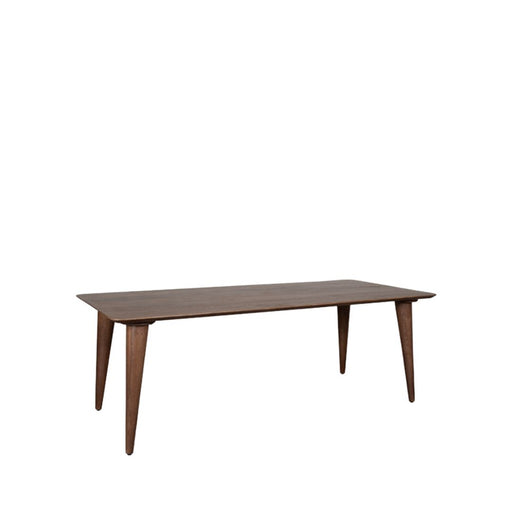 LABEL51 Fly eettafel van 250 cm in espresso mangohout met een rechthoekig blad en taps toelopende poten.