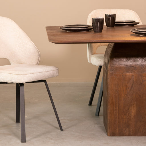 LABEL51 Eettafel Ingo Espresso Mangohout 130x130x76 cm-Eetkamertafels-LABEL51