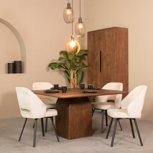 LABEL51 Eettafel Ingo Espresso Mangohout 140x140x76 cm-Eetkamertafels-LABEL51