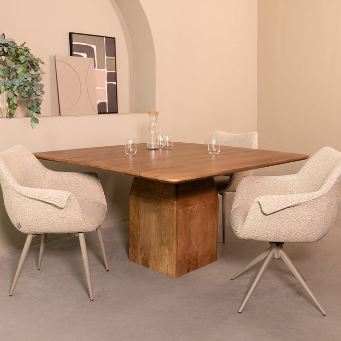 LABEL51 Eettafel Ingo Nature Smooth 130x130x76 cm-Eetkamertafels-LABEL51