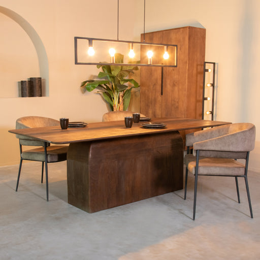 LABEL51 Eettafel Owen Espresso Mangohout 200x100x76 cm-Eetkamertafels-LABEL51
