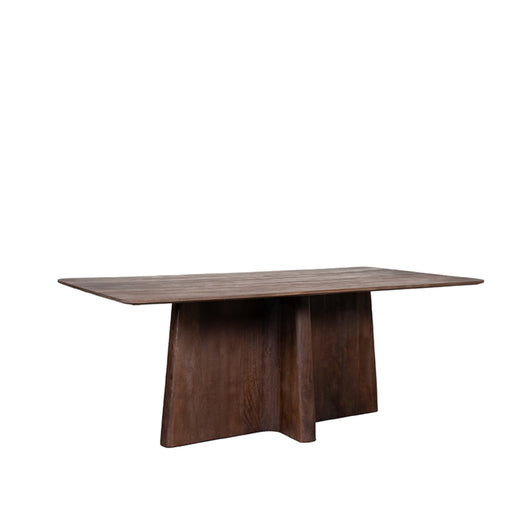 LABEL51 Scott eettafel van 220 cm in espresso mangohout met een robuust, modern onderstel.