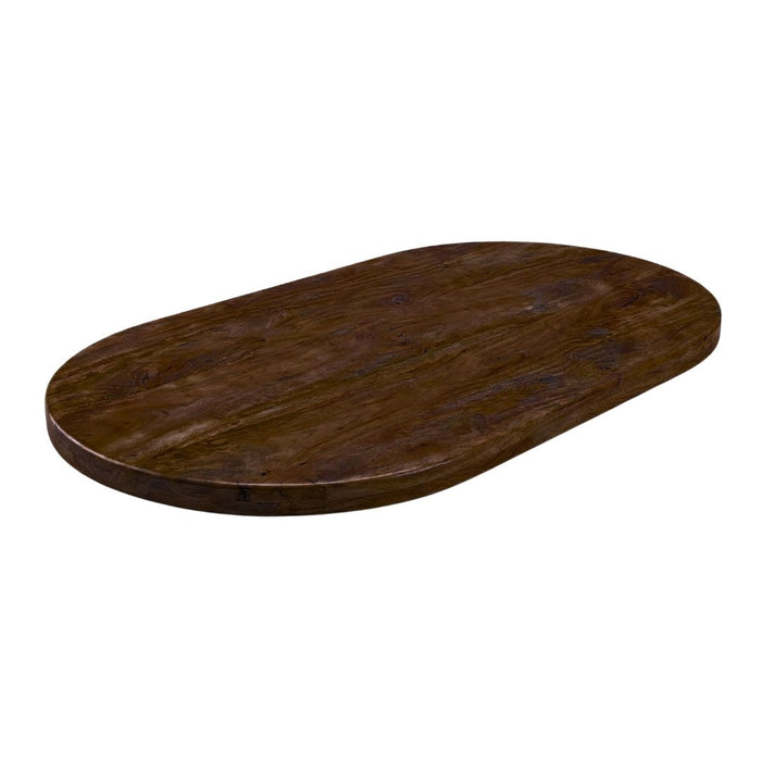 LABEL51 Eettafel Tafelblad Halve Cirkel Mangohout Espresso 240x100-Ovale tafelbladen-LABEL51