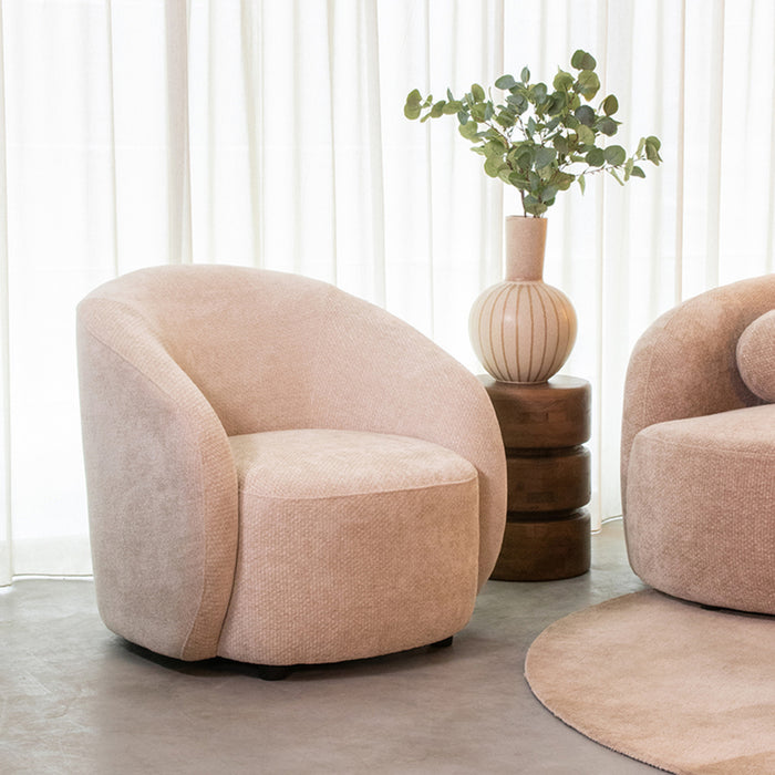 LABEL51 Fauteuil Alby naturel chenille 1-zits 82x88x81 cm