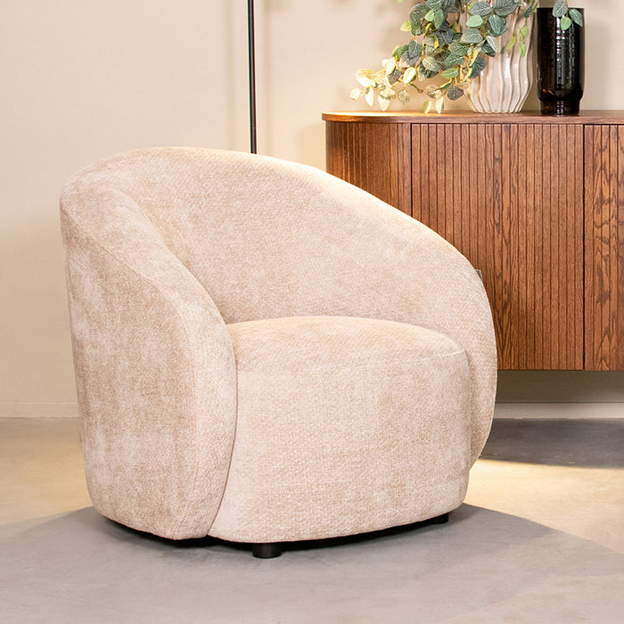 LABEL51 Fauteuil Alby - Naturel - Chenille - 1-Zits-Fauteuils-LABEL51