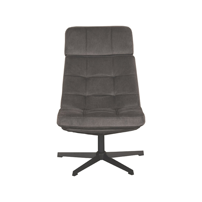 LABEL51 Fauteuil Alvar - Antraciet - Velvet - Excl. Hocker-Poefs-LABEL51