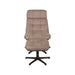 LABEL51 Fauteuil Alvar - Taupe - Kunstleder - Incl. Hocker-Poefs-LABEL51