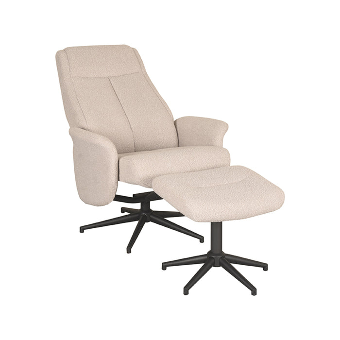 LABEL51 Fauteuil Bergen - Coral - Boucle - Incl. Hocker-Poefs-LABEL51