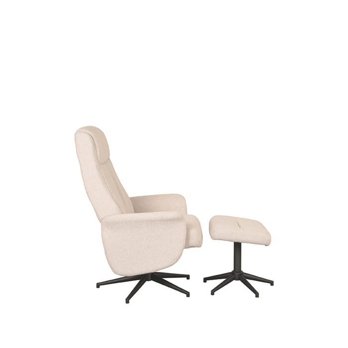 LABEL51 Fauteuil Bergen - Coral - Boucle - Incl. Hocker-Poefs-LABEL51