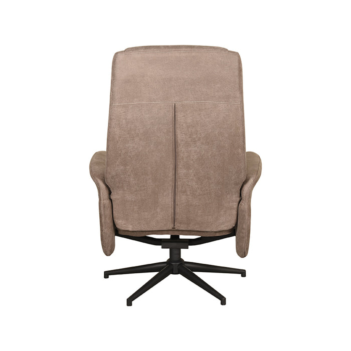 LABEL51 Fauteuil Bergen - Mushroom - Kunstleder - Incl. Hocker-Poefs-LABEL51