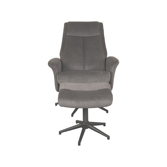 LABEL51 Fauteuil Bergen Naturel Velvet Incl. Hocker 77x76x105 cm-Fauteuils-LABEL51