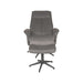 LABEL51 Fauteuil Bergen - Naturel - Velvet - Incl. Hocker-Poefs-LABEL51