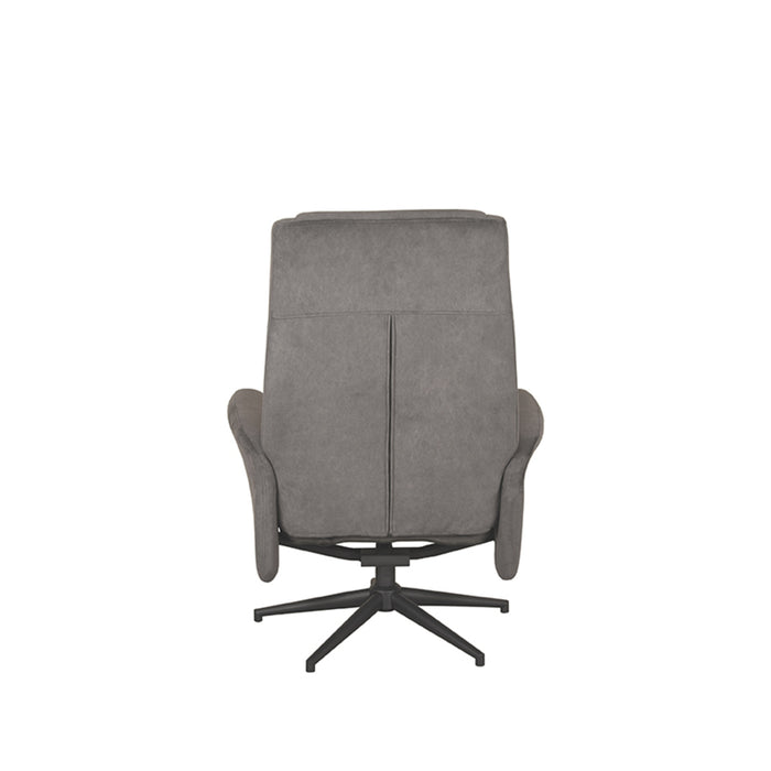 LABEL51 Fauteuil Bergen - Naturel - Velvet - Incl. Hocker-Poefs-LABEL51