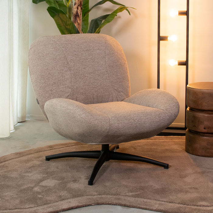LABEL51 Fauteuil Clayton Taupe Geweven - 82x89x91 cm-Fauteuils-LABEL51
