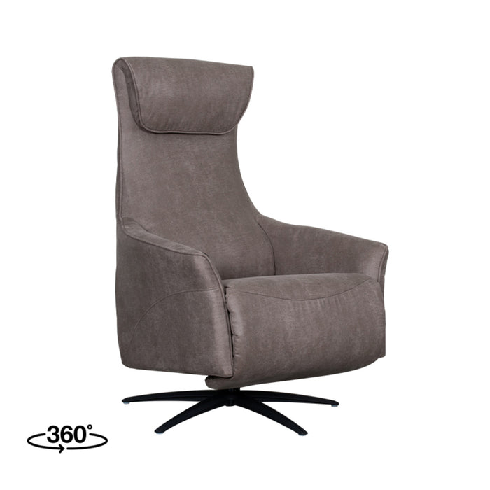 LABEL51 Fauteuil Lund Taupe Kunstleder 2-Motorig Met 74x83x112 cm-Fauteuils-LABEL51