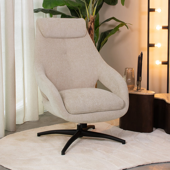 LABEL51 Fauteuil Maxwell - Naturel - Chenille - One Size-Fauteuils-LABEL51