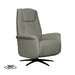 LABEL51 Stockholm fauteuil in mushroom boucle stof met 1-motorig verstelbaar design op een zwarte draaivoet.