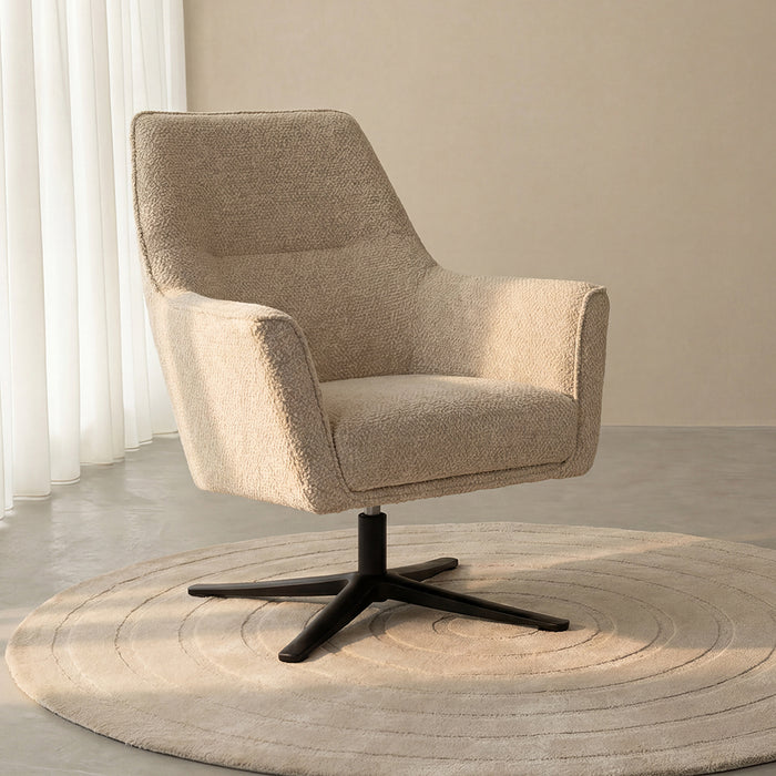 LABEL51 Fauteuil Tod naturel chenille - 76x75x90 cm
