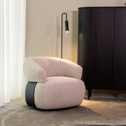 LABEL51 Fauteuil Valenza - Naturel - Boucle - Zwart Eiken-Fauteuils-LABEL51