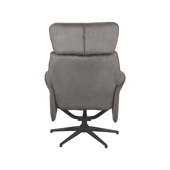 LABEL51 Sessel Verdal - Anthrazit - Samt - Inkl. Hocker