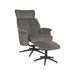 LABEL51 Fauteuil Verdal - Antraciet - Velvet - Incl. Hocker-Poefs-LABEL51