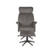 LABEL51 Fauteuil Verdal - Antraciet - Velvet - Incl. Hocker-Poefs-LABEL51
