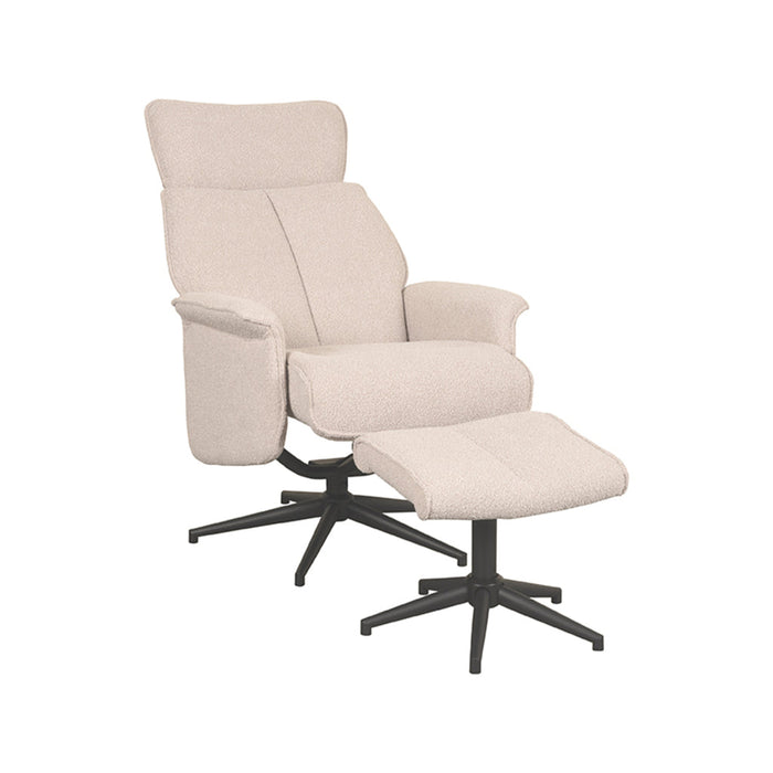 LABEL51 Fauteuil Verdal - Naturel - Boucle - Incl. Hocker-Fauteuils-LABEL51