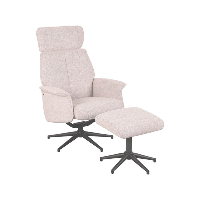 LABEL51 Fauteuil Verdal - Naturel - Boucle - Incl. Hocker-Fauteuils-LABEL51