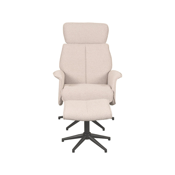 LABEL51 Fauteuil Verdal - Naturel - Boucle - Incl. Hocker-Poefs-LABEL51
