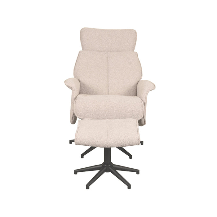 LABEL51 Fauteuil Verdal - Naturel - Boucle - Incl. Hocker-Poefs-LABEL51