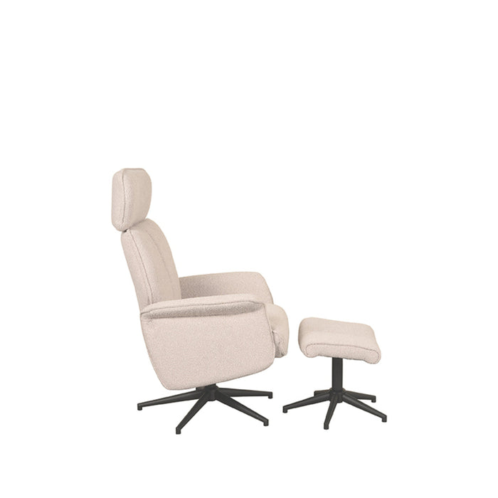 LABEL51 Fauteuil Verdal - Naturel - Boucle - Incl. Hocker-Poefs-LABEL51