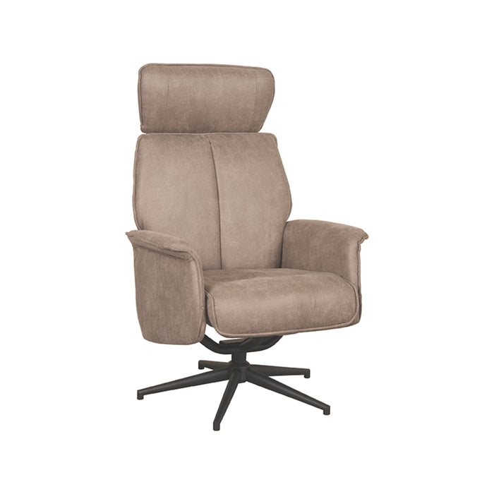 LABEL51 Fauteuil Verdal - Taupe - Kunstleder - Excl. Hocker-Poefs-LABEL51