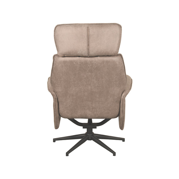 LABEL51 Fauteuil Verdal taupe Kunstleder Incl. hocker 77x79x109 cm
