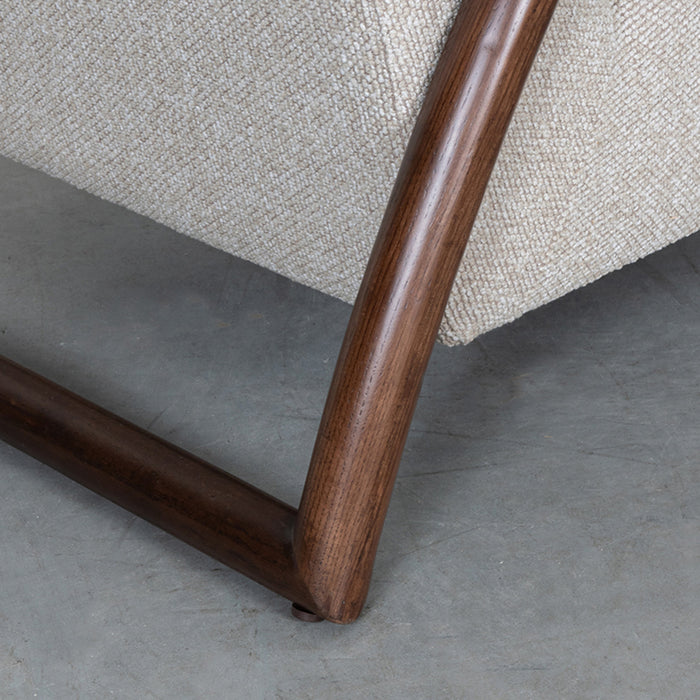 LABEL51 Fauteuil Viggo - Naturel - Boucle - Walnoot onderstel-Fauteuils-LABEL51