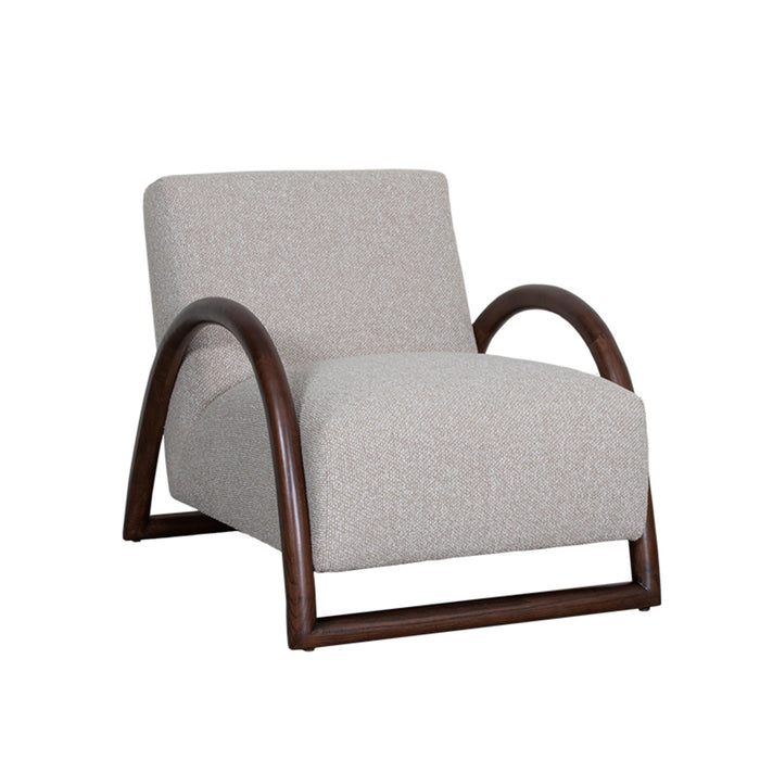 LABEL51 Fauteuil Viggo - Naturel - Boucle - Walnoot onderstel-Fauteuils-LABEL51