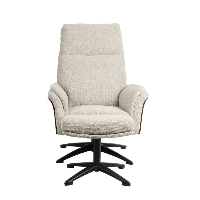 LABEL51 Fauteuil Zenza - Naturel - Boucle - Incl. Hocker-Fauteuils-LABEL51