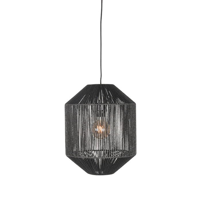 LABEL51 Hanglamp Ibiza - Zwart - Jute - 1-Lichts Cilinder-Tafellampen-LABEL51
