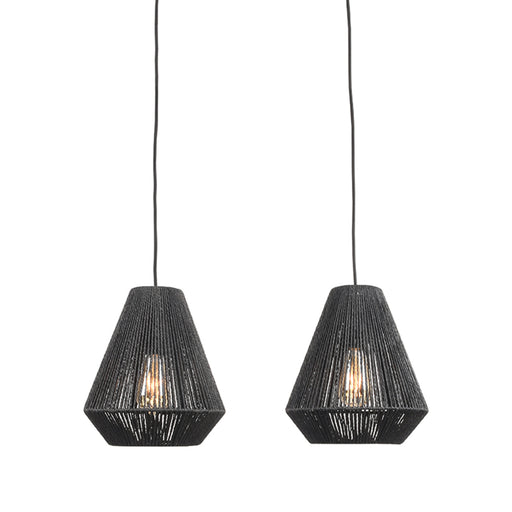 LABEL51 Hanglamp Ibiza - Zwart - Jute - 2-Lichts-Tafellampen-LABEL51