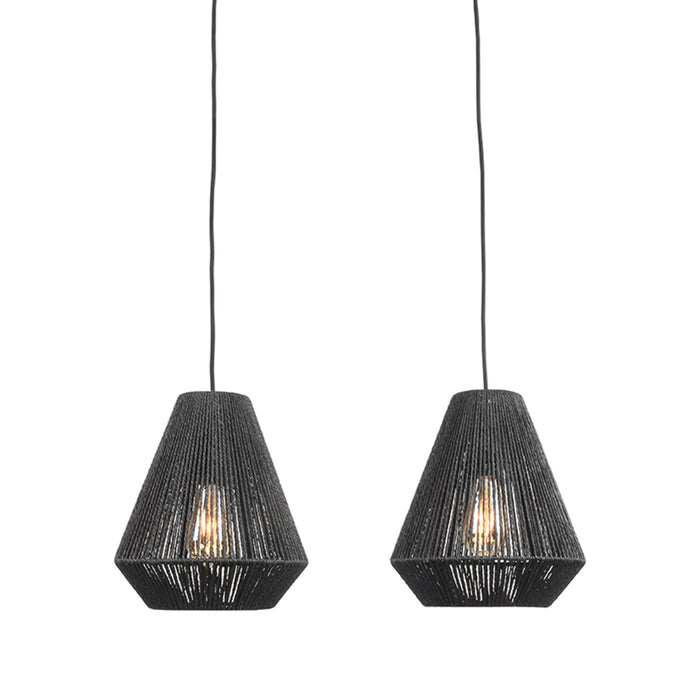 LABEL51 Hanglamp Ibiza - Zwart - Jute - 2-Lichts-Tafellampen-LABEL51