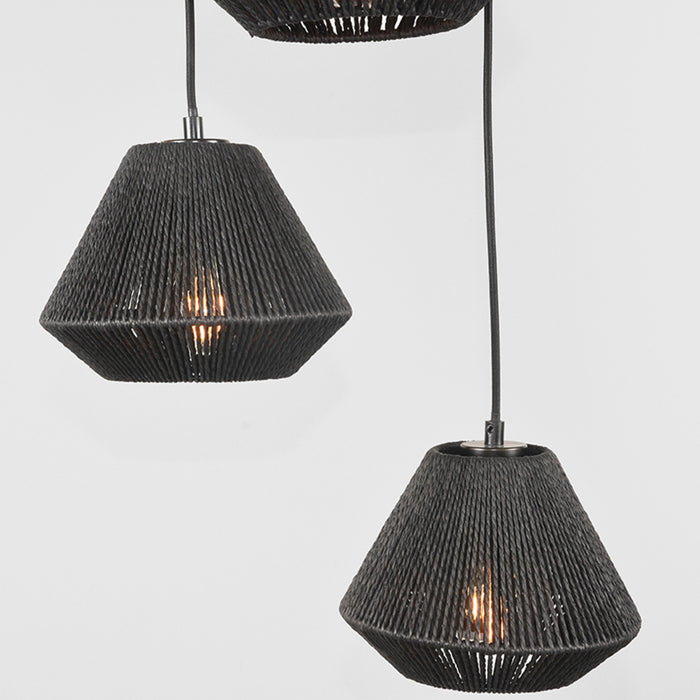 LABEL51 Hanglamp Ibiza - Zwart - Jute - 3-Lichts-Tafellampen-LABEL51