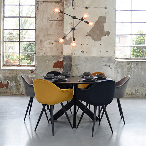 LABEL51 Hanglamp Stilo - Zwart - Metaal - 5-Lichts-Hanglampen-LABEL51