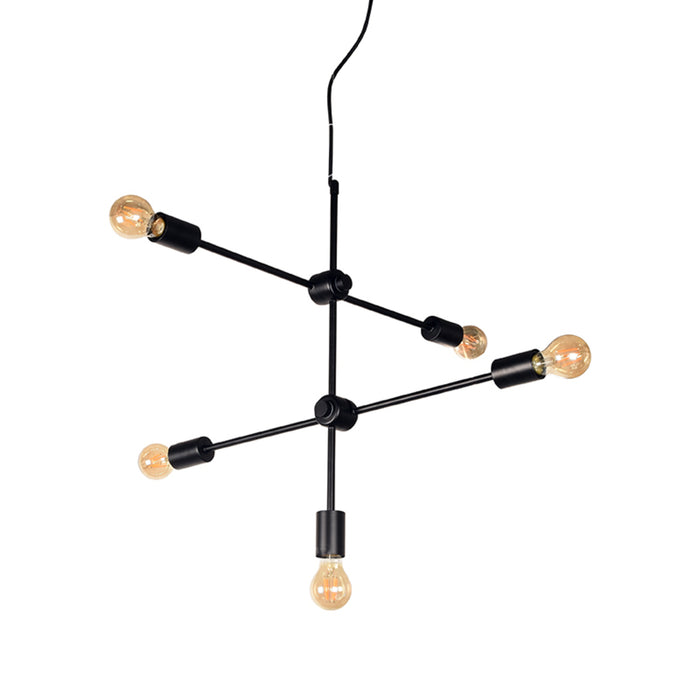 LABEL51 Hanglamp Stilo - Zwart - Metaal - 5-Lichts-Tafellampen-LABEL51